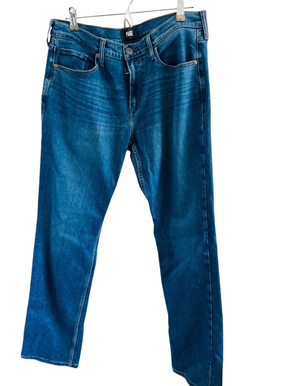 PAIGE Blue Straight-Leg Jeans